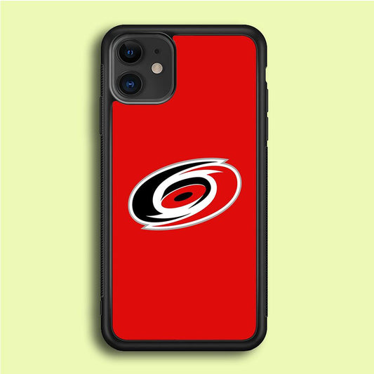 Hockey Carolina Hurricanes NHL 002 iPhone 12 Case-Rubber / Black (2D Case)-Xtracase