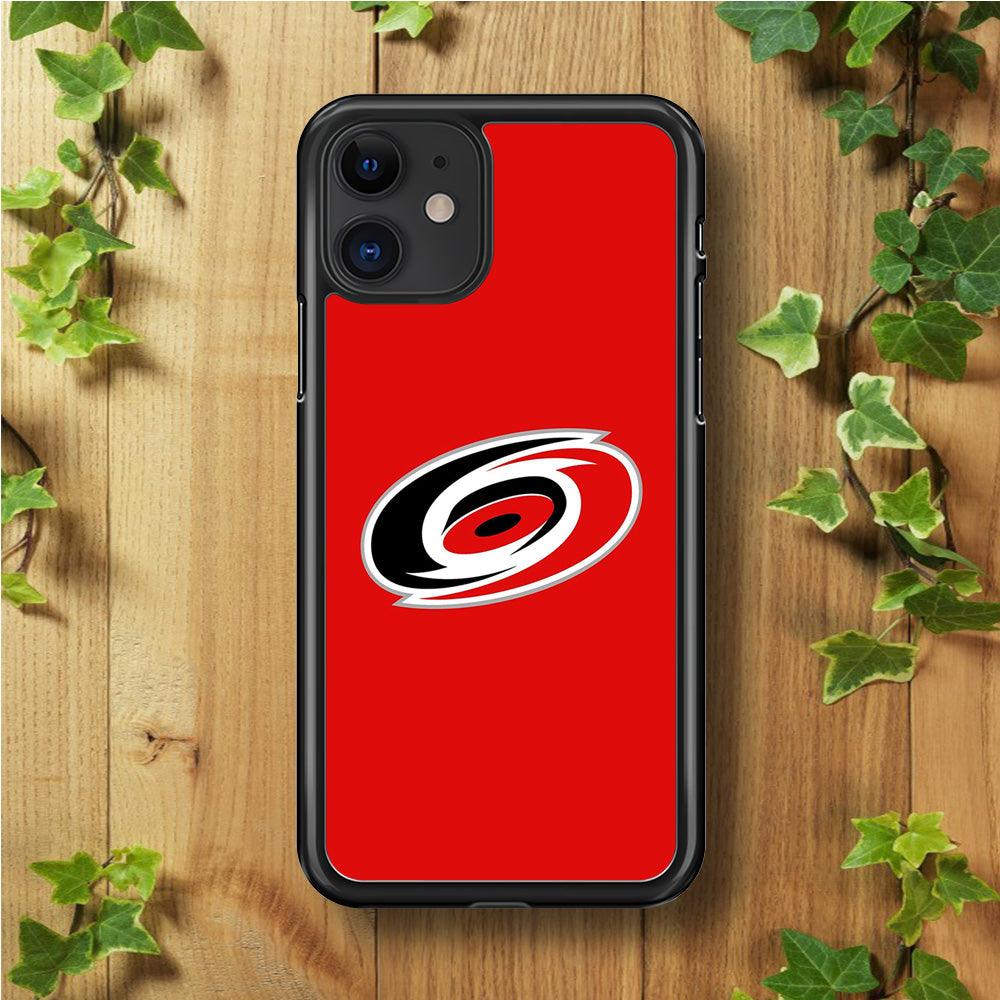 Hockey Carolina Hurricanes NHL 002 iPhone 11 Case-Rubber / Black (2D Case)-Xtracase