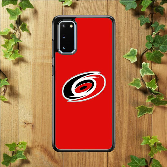 Hockey Carolina Hurricanes NHL 002 Samsung Galaxy S20 Case-Rubber / White (2D Case)-Xtracase