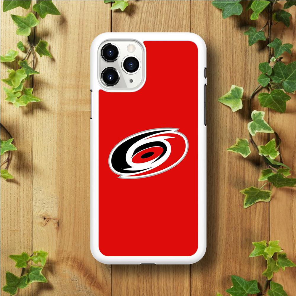Hockey Carolina Hurricanes NHL 002 iPhone 11 Pro Max Case-Rubber / White (2D Case)-Xtracase