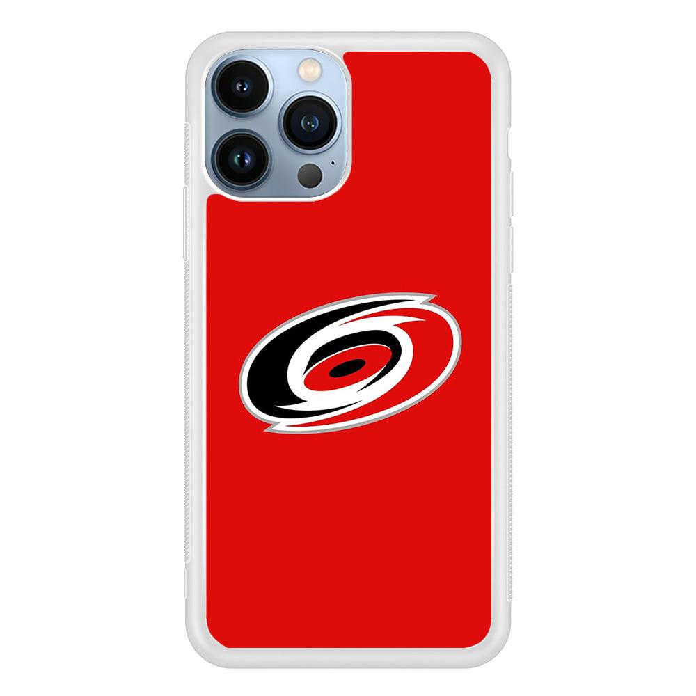 Hockey Carolina Hurricanes NHL 002 iPhone 13 Pro Max Case-Rubber / White (2D Case)-Xtracase