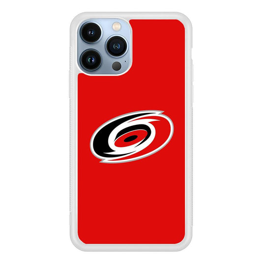 Hockey Carolina Hurricanes NHL 002 iPhone 13 Pro Max Case-Rubber / White (2D Case)-Xtracase