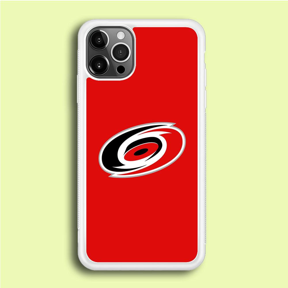 Hockey Carolina Hurricanes NHL 002 iPhone 12 Pro Case-Rubber / White (2D Case)-Xtracase