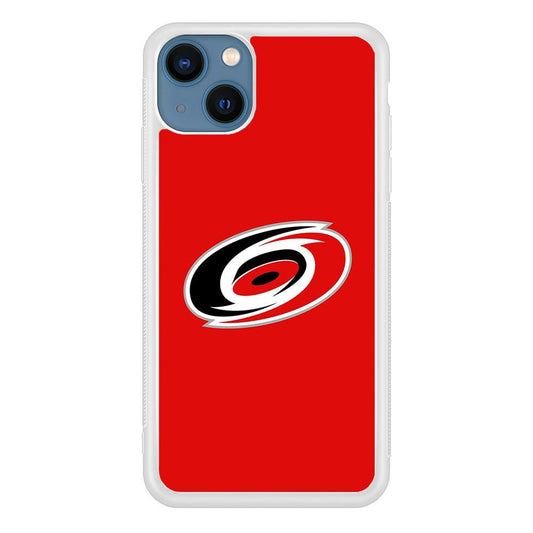 Hockey Carolina Hurricanes NHL 002 iPhone 13 Mini Case-Rubber / White (2D Case)-Xtracase