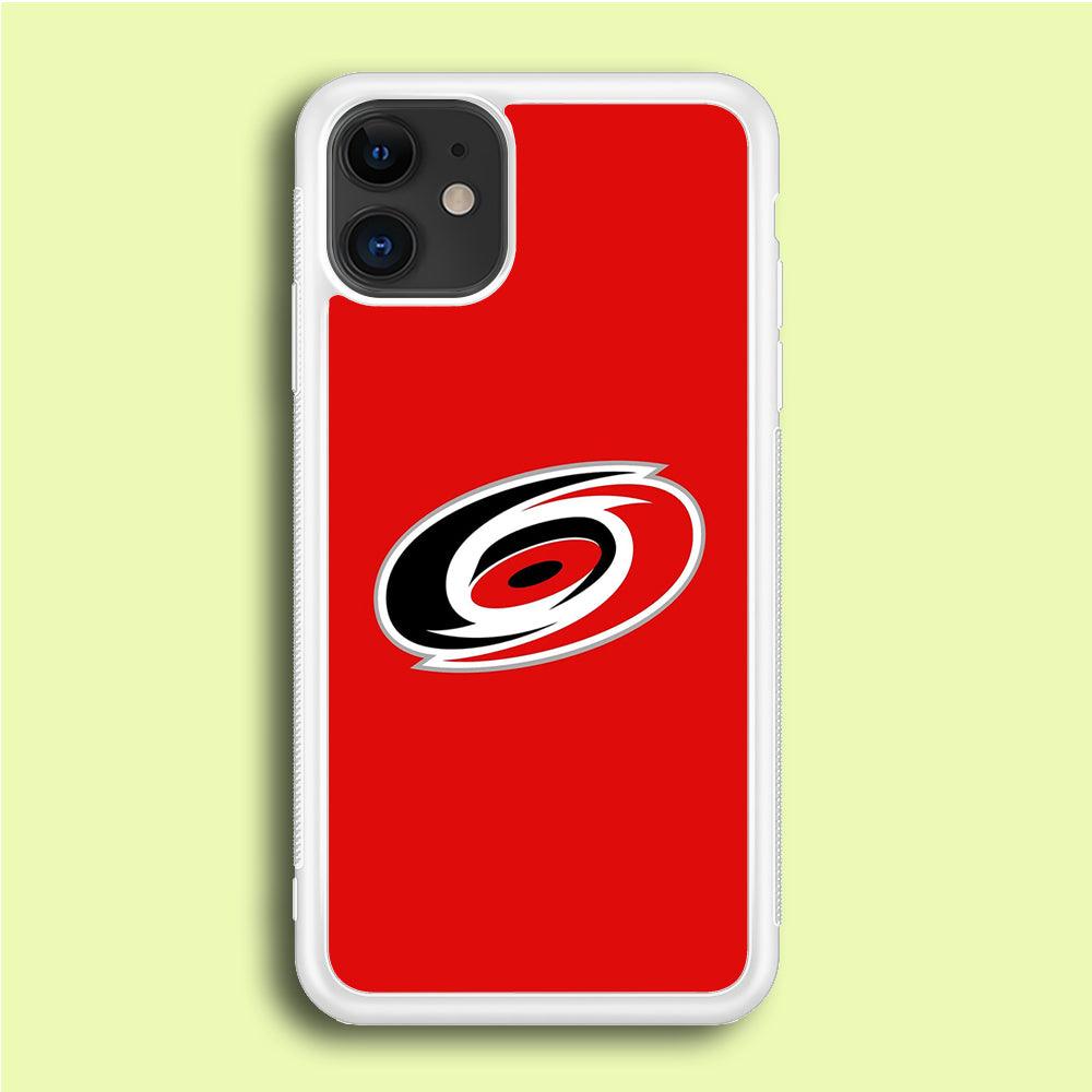 Hockey Carolina Hurricanes NHL 002 iPhone 12 Case-Rubber / White (2D Case)-Xtracase