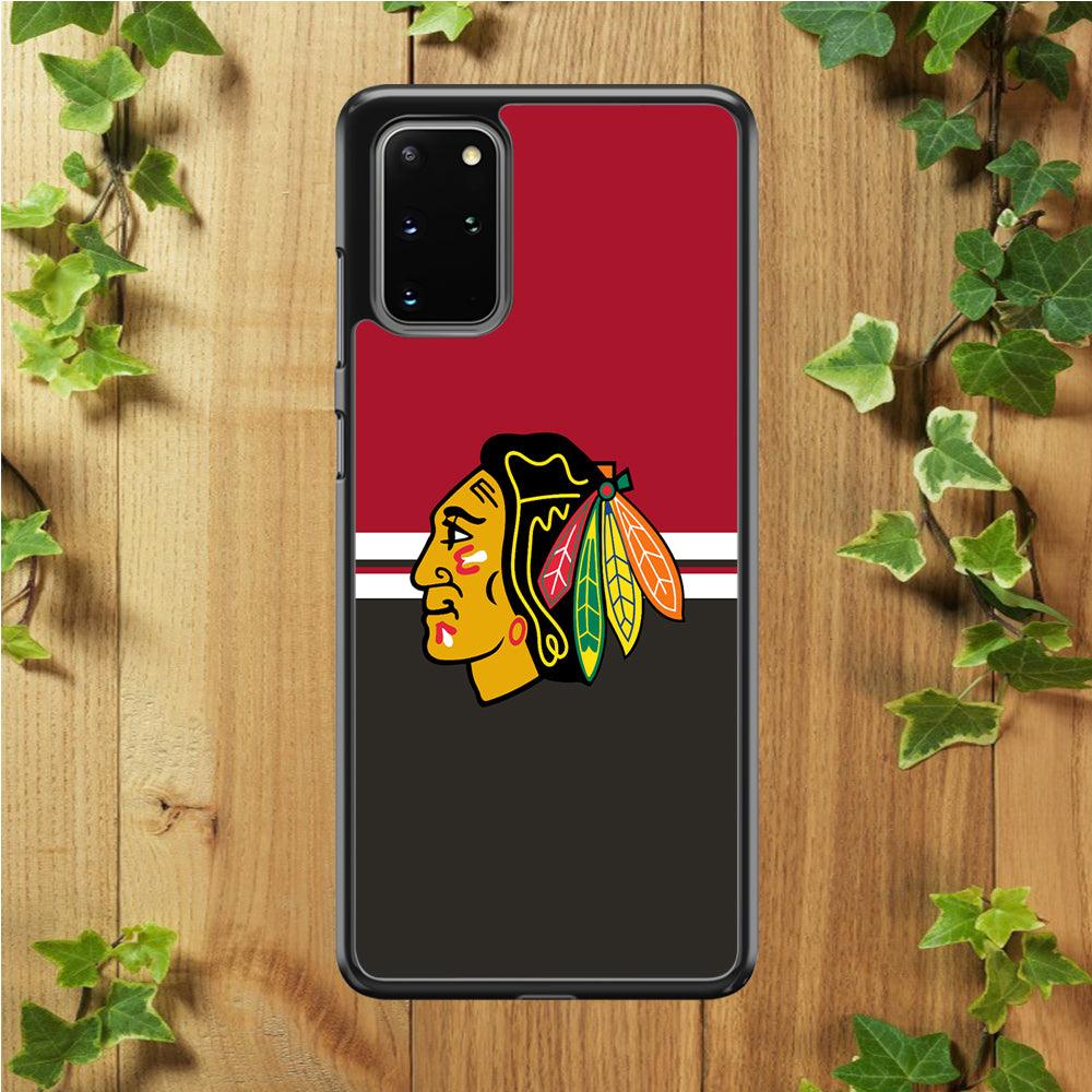 Hockey Chicago Blackhawks NHL 001 Samsung Galaxy S20 Plus Case-Rubber / White (2D Case)-Xtracase