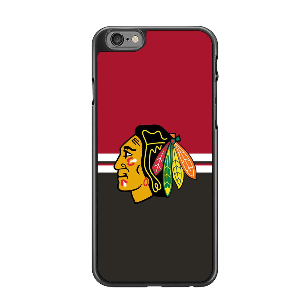 Hockey Chicago Blackhawks NHL 001 iPhone 6 | 6s Case-Rubber / Black (2D Case)-Xtracase