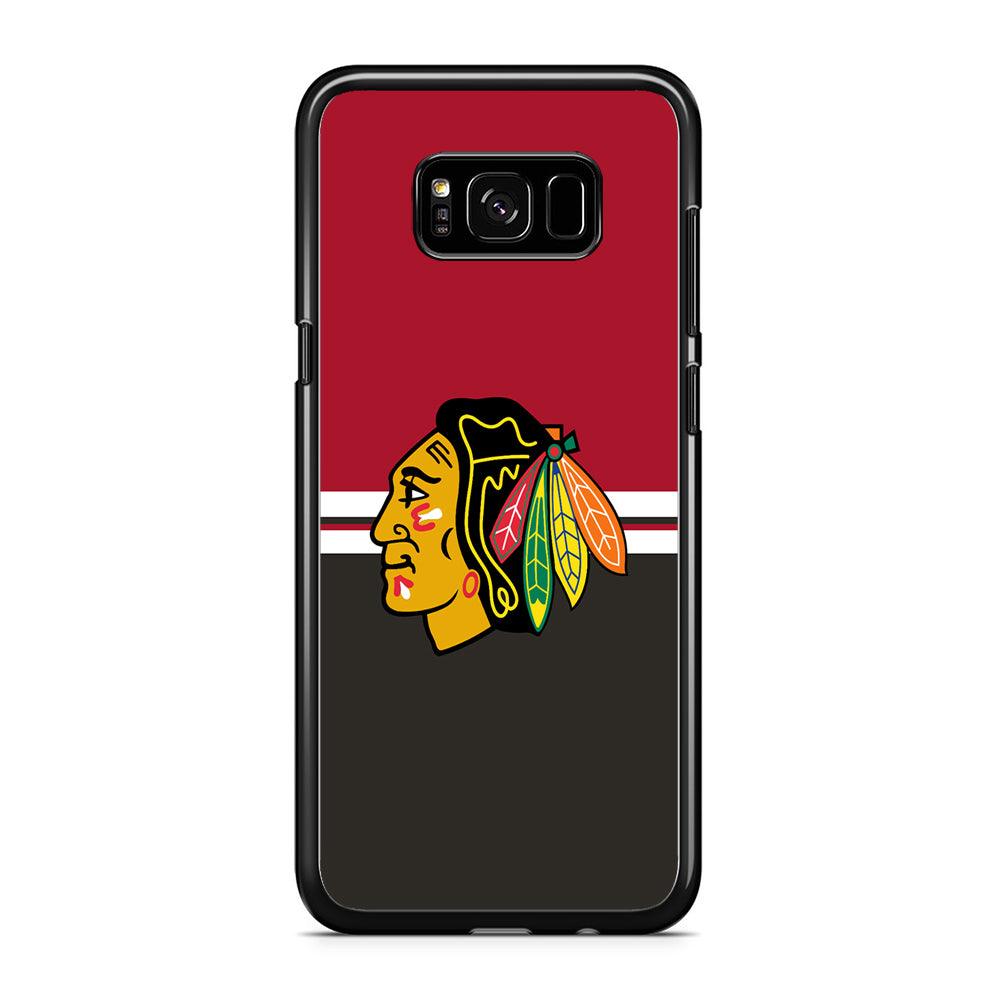 Hockey Chicago Blackhawks NHL 001 Samsung Galaxy S8 Case-Rubber / Black (2D Case)-Xtracase