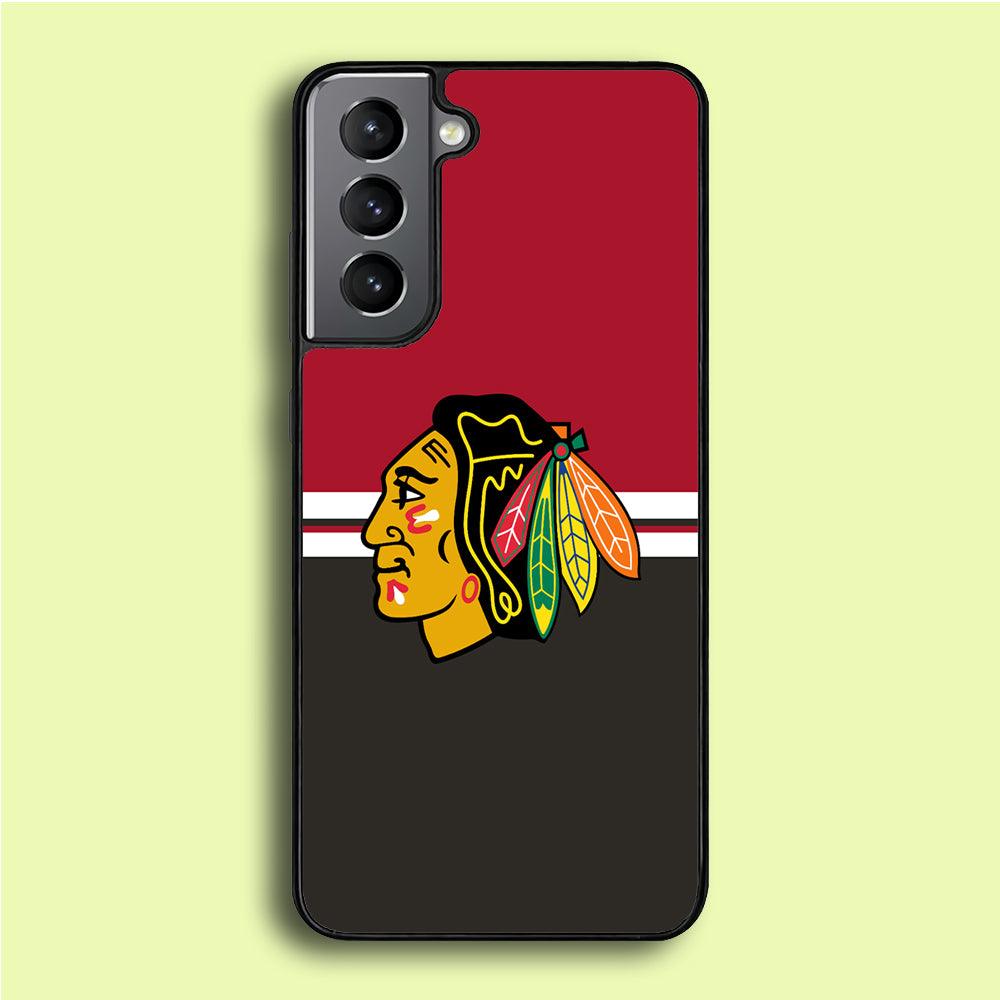 Hockey Chicago Blackhawks NHL 001 Samsung Galaxy S21 Plus Case-Rubber / Black (2D Case)-Xtracase