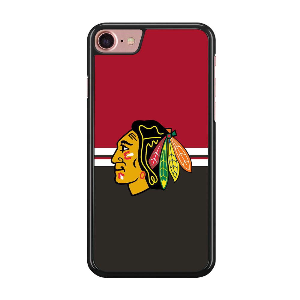 Hockey Chicago Blackhawks NHL 001 iPhone SE 2020 Case-Rubber / Black (2D Case)-Xtracase