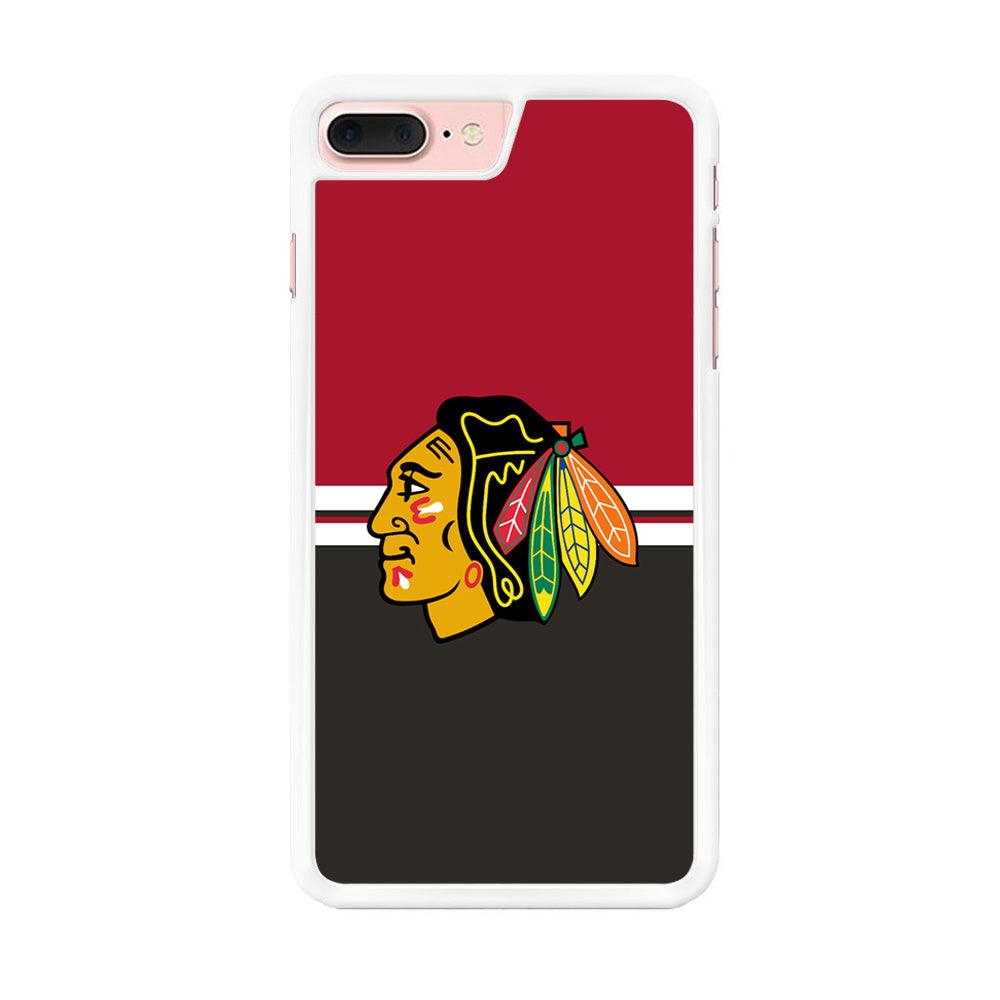 Hockey Chicago Blackhawks NHL 001 iPhone 7 Plus Case-Rubber / White (2D Case)-Xtracase