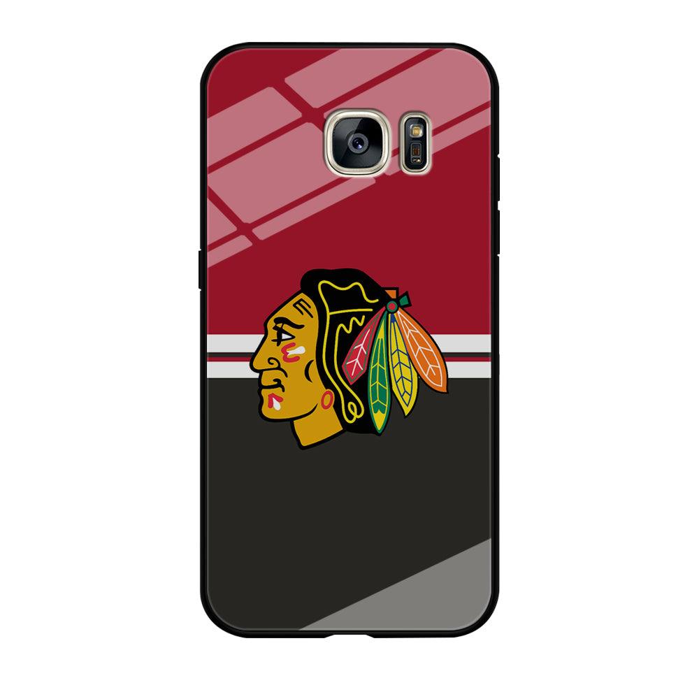 Hockey Chicago Blackhawks NHL 001 Samsung Galaxy S7 Edge Case-Tempered Glass Case-Xtracase