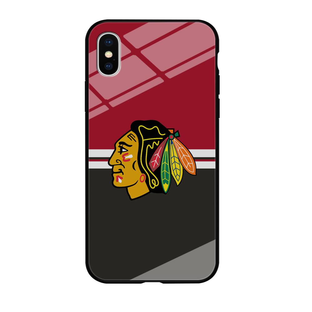 Hockey Chicago Blackhawks NHL 001 iPhone Xs Case-Tempered Glass Case-Xtracase