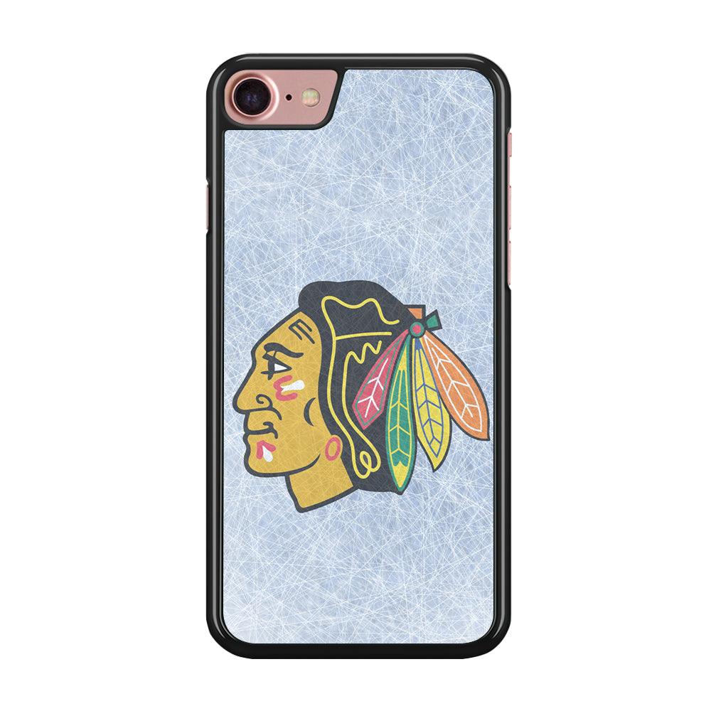 Hockey Chicago Blackhawks NHL 002 iPhone SE 2020 Case-Rubber / Black (2D Case)-Xtracase