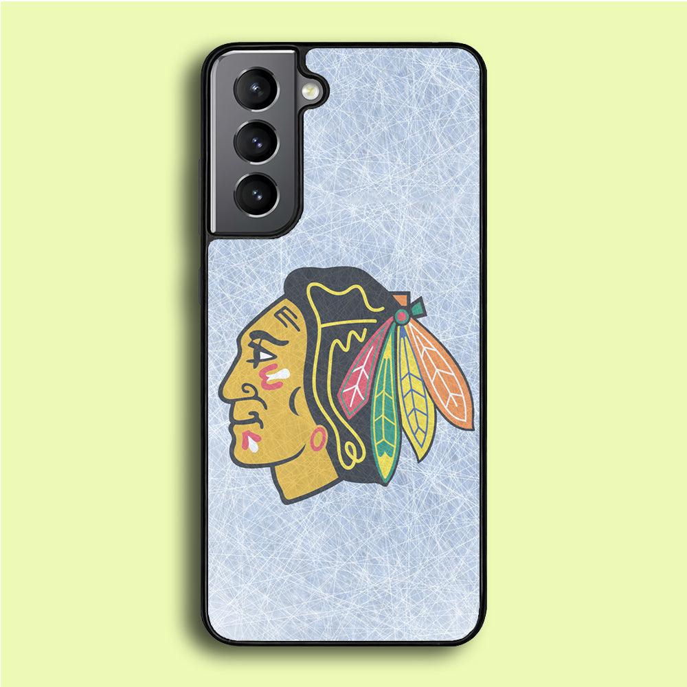 Hockey Chicago Blackhawks NHL 002 Samsung Galaxy S21 Plus Case-Rubber / Black (2D Case)-Xtracase
