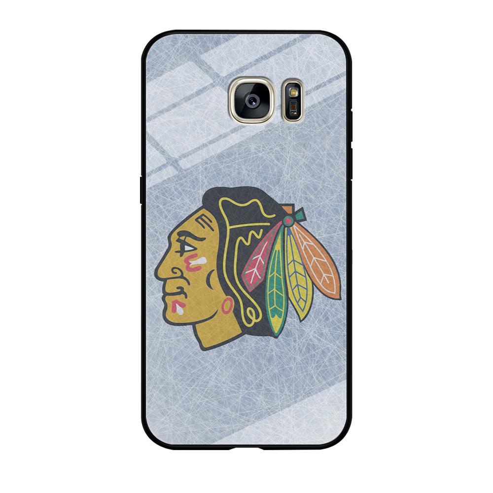 Hockey Chicago Blackhawks NHL 002 Samsung Galaxy S7 Edge Case-Tempered Glass Case-Xtracase