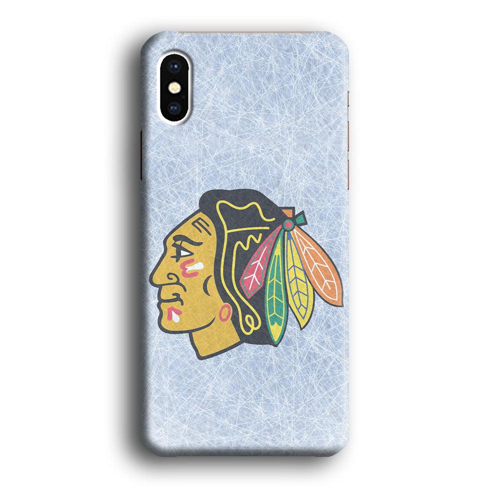 Hockey Chicago Blackhawks NHL 002 iPhone Xs Case-Plastic / Full Wrap (3D Case)-Xtracase