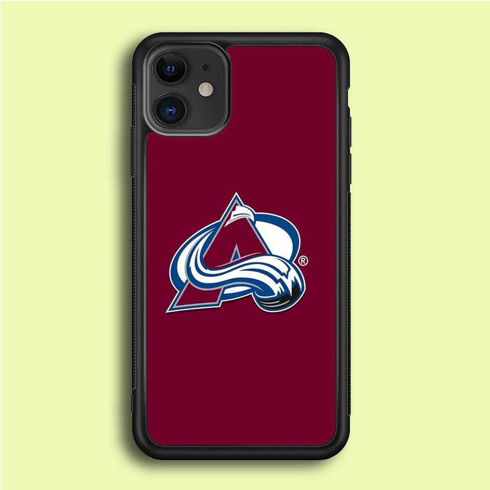 Hockey Colorado Avalanche NHL 001 iPhone 12 Case-Rubber / Black (2D Case)-Xtracase