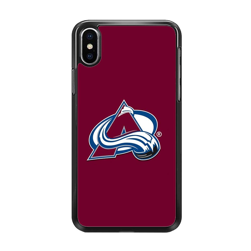 Hockey Colorado Avalanche NHL 001 iPhone Xs Max Case-Rubber / Black (2D Case)-Xtracase