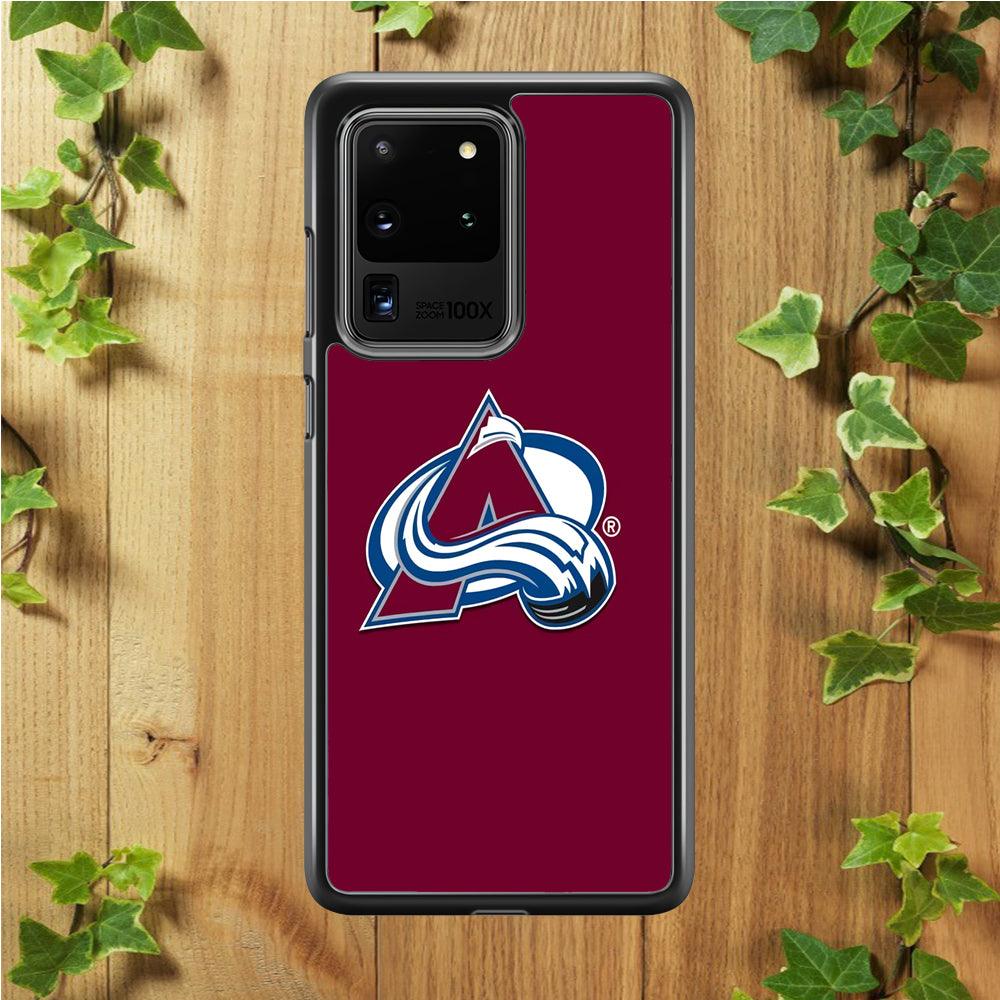 Hockey Colorado Avalanche NHL 001 Samsung Galaxy S20 Ultra Case-Rubber / White (2D Case)-Xtracase
