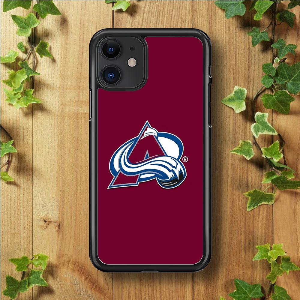 Hockey Colorado Avalanche NHL 001 iPhone 11 Case-Rubber / Black (2D Case)-Xtracase