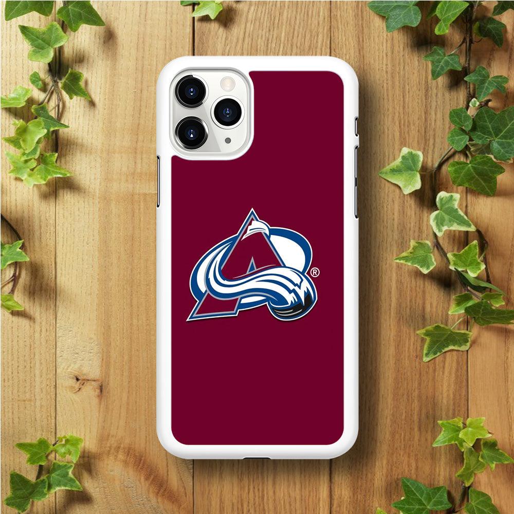 Hockey Colorado Avalanche NHL 001 iPhone 11 Pro Case-Rubber / White (2D Case)-Xtracase