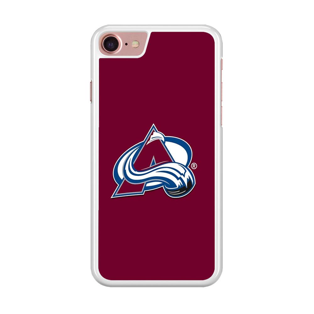 Hockey Colorado Avalanche NHL 001 iPhone SE 2020 Case-Rubber / White (2D Case)-Xtracase