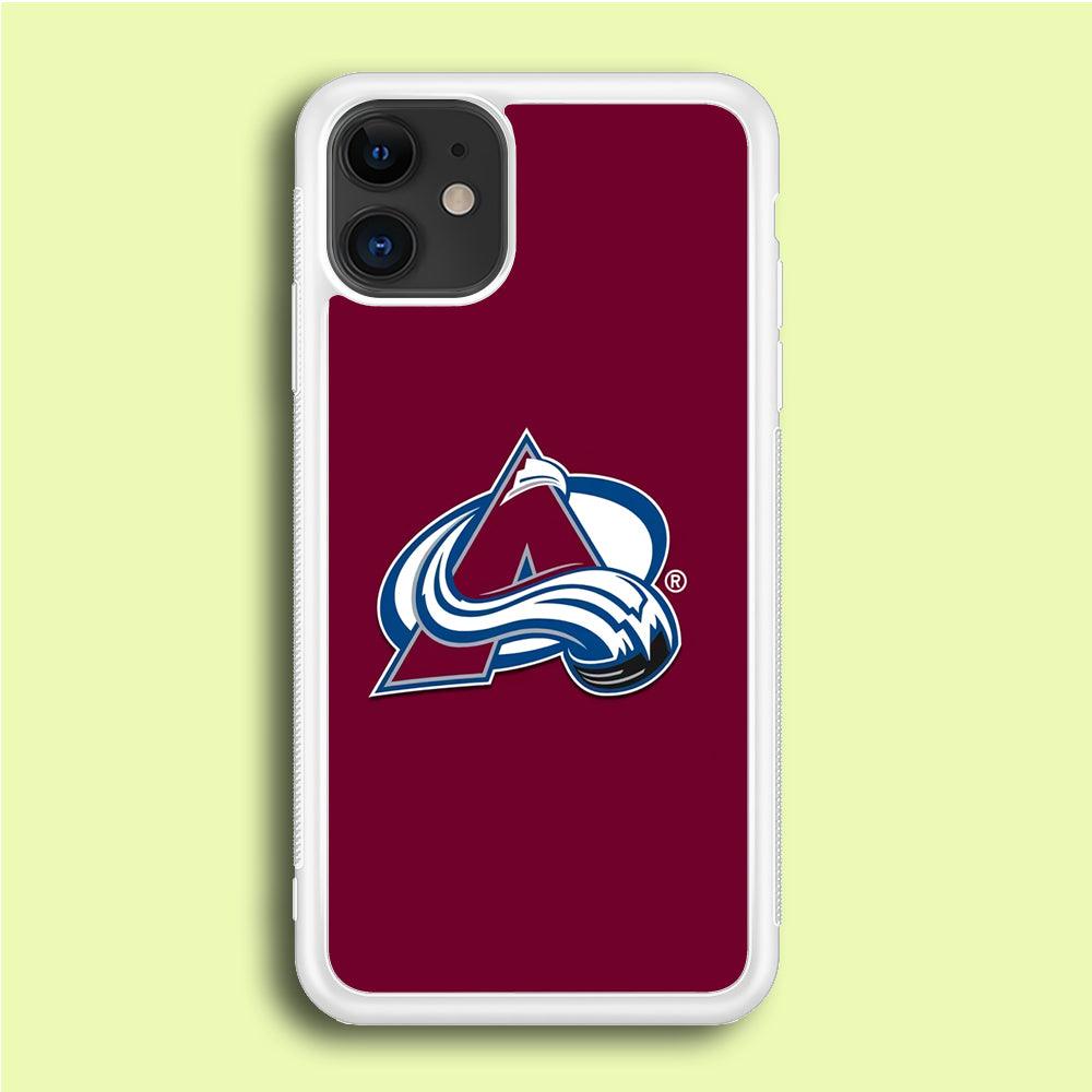 Hockey Colorado Avalanche NHL 001 iPhone 12 Case-Rubber / White (2D Case)-Xtracase