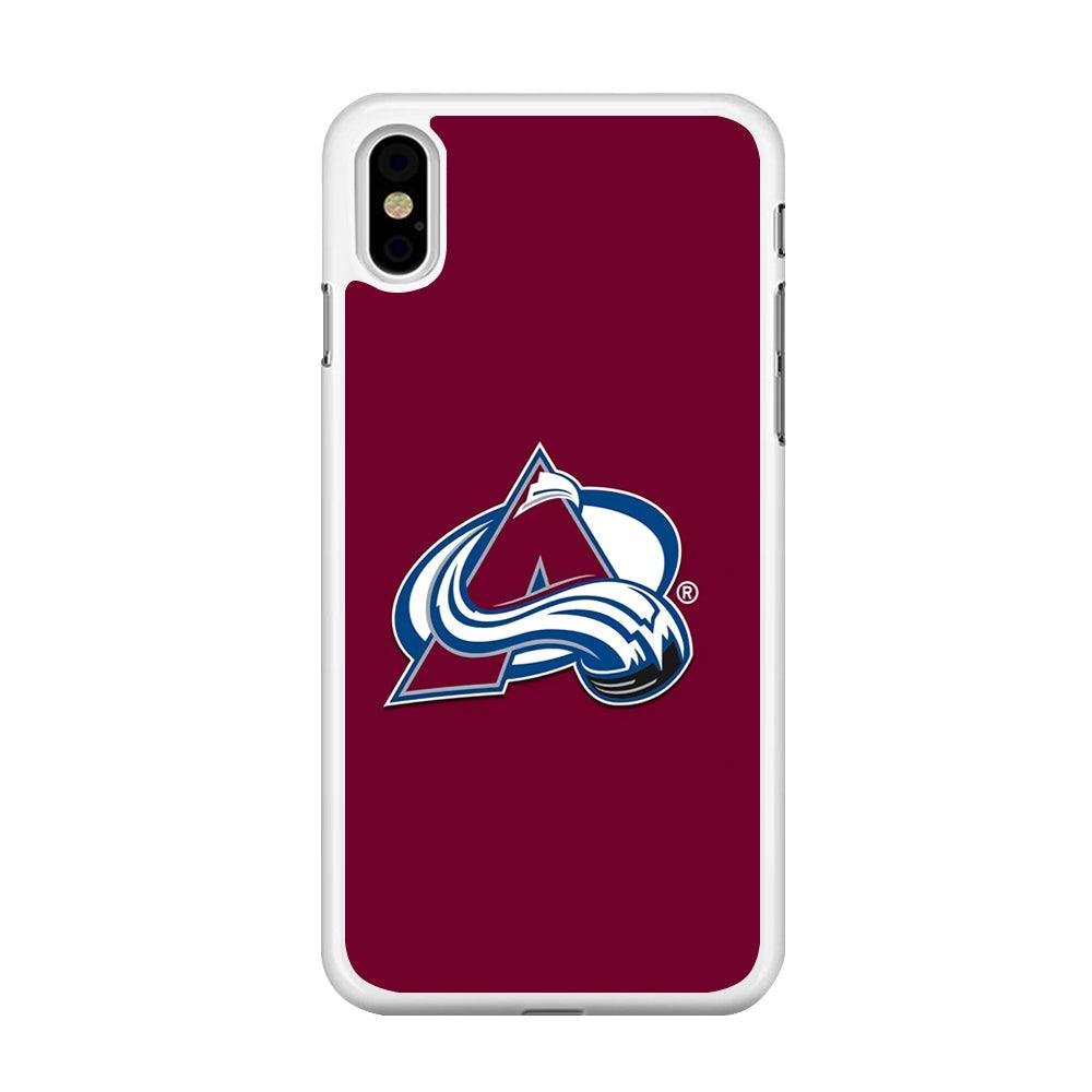 Hockey Colorado Avalanche NHL 001 iPhone Xs Case-Rubber / White (2D Case)-Xtracase