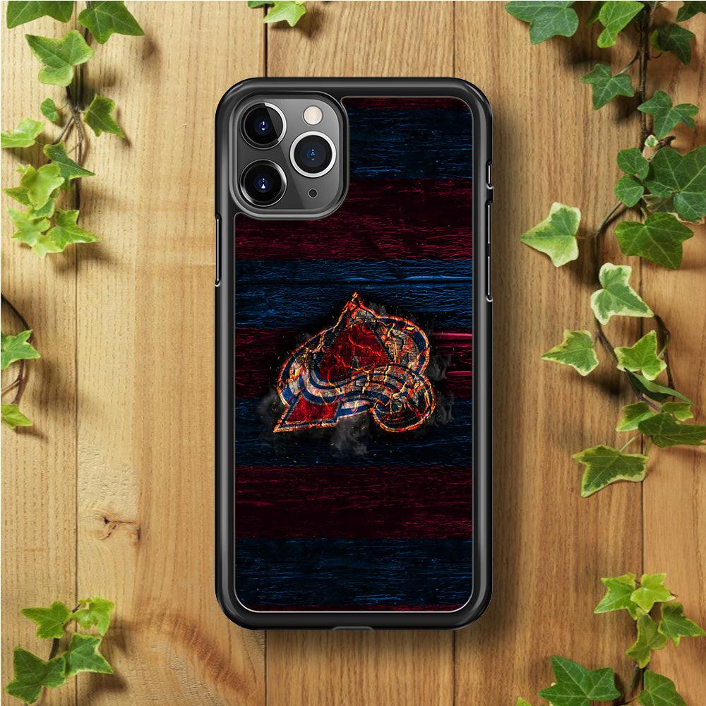 Hockey Colorado Avalanche NHL 002 iPhone 11 Pro Case-Rubber / Black (2D Case)-Xtracase