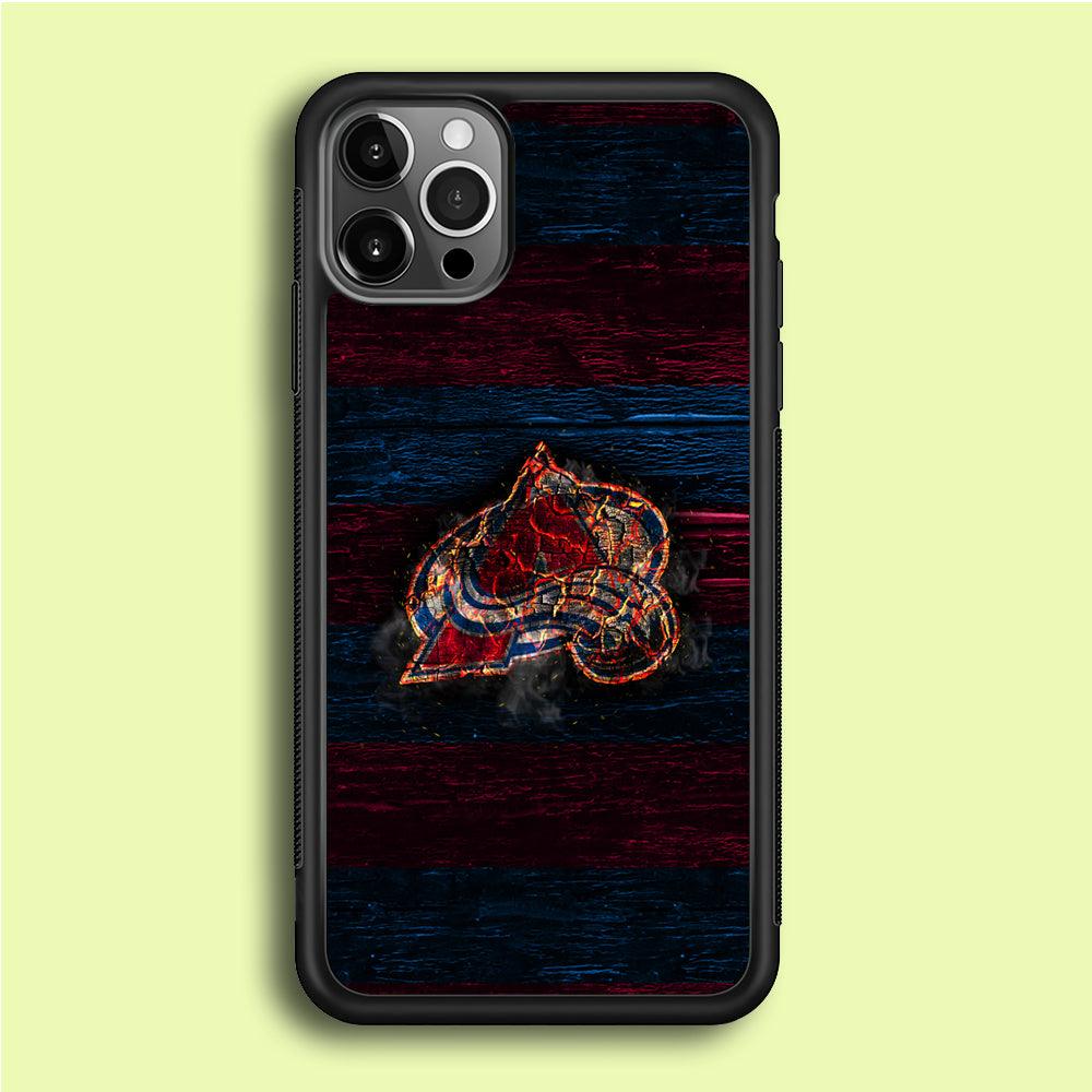 Hockey Colorado Avalanche NHL 002 iPhone 12 Pro Case-Rubber / Black (2D Case)-Xtracase