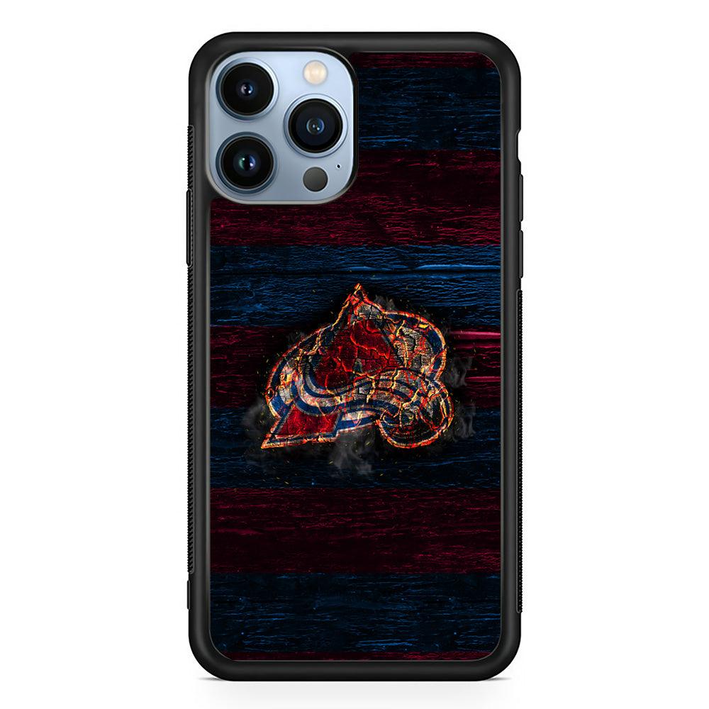 Hockey Colorado Avalanche NHL 002 iPhone 13 Pro Max Case-Rubber / Black (2D Case)-Xtracase