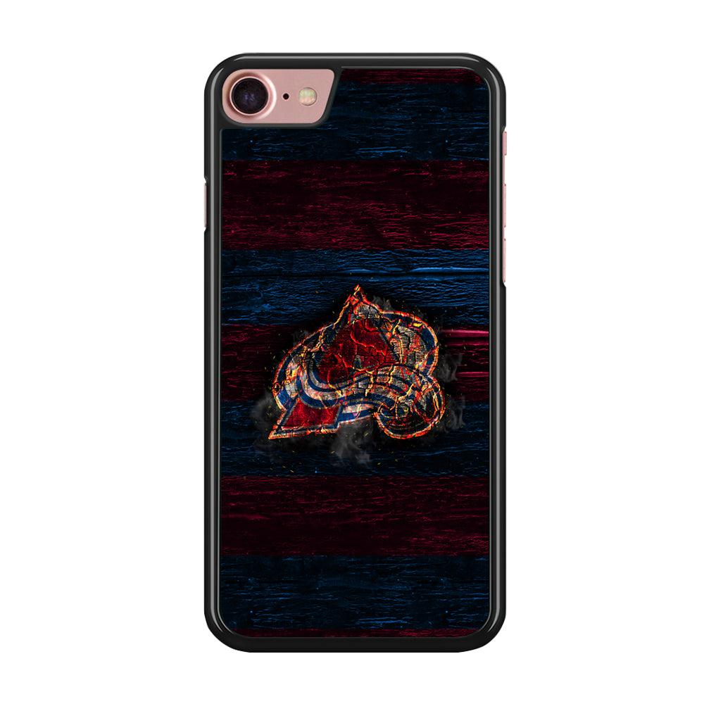 Hockey Colorado Avalanche NHL 002 iPhone SE 2020 Case-Rubber / Black (2D Case)-Xtracase