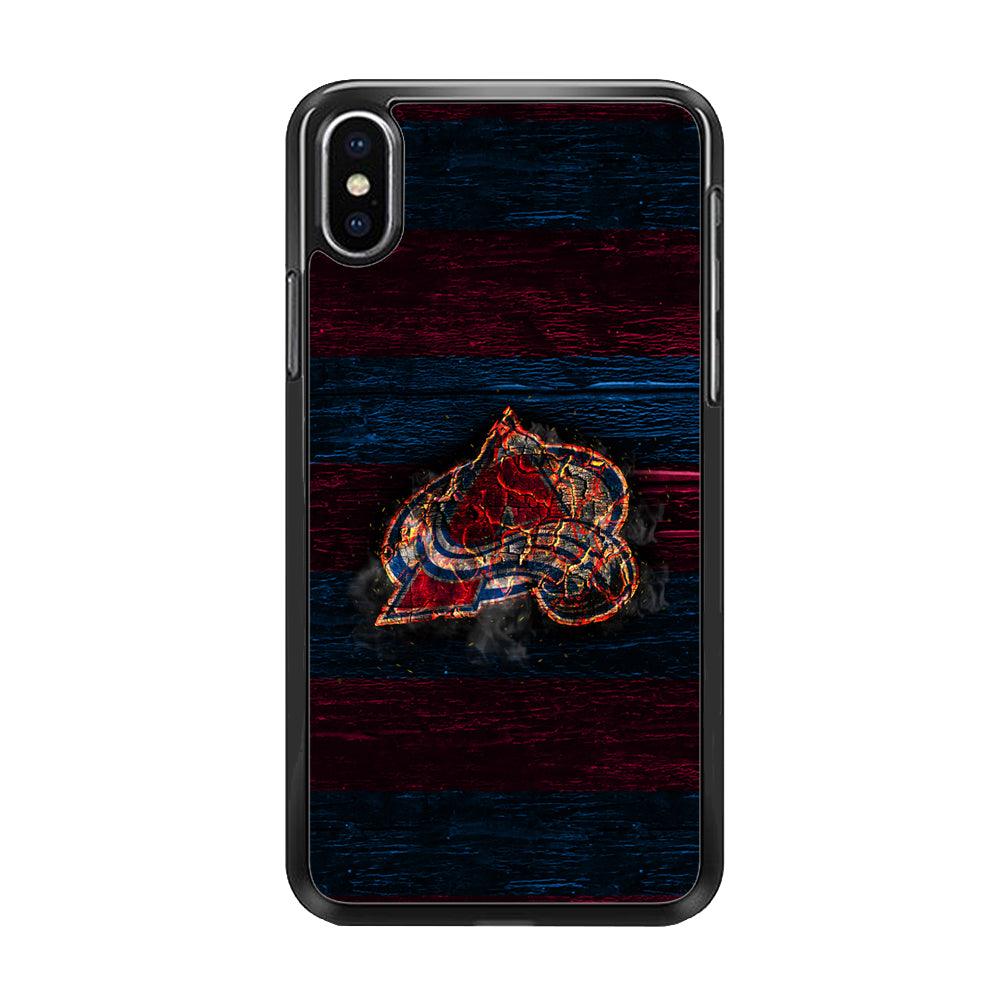 Hockey Colorado Avalanche NHL 002 iPhone Xs Max Case-Rubber / Black (2D Case)-Xtracase
