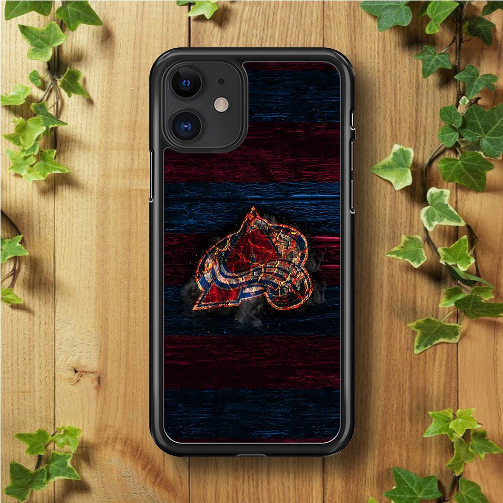 Hockey Colorado Avalanche NHL 002 iPhone 11 Case-Rubber / Black (2D Case)-Xtracase