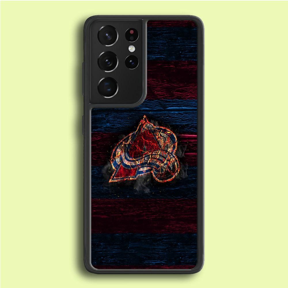 Hockey Colorado Avalanche NHL 002 Samsung Galaxy S21 Ultra Case-Rubber / White (2D Case)-Xtracase