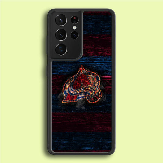 Hockey Colorado Avalanche NHL 002 Samsung Galaxy S21 Ultra Case-Rubber / White (2D Case)-Xtracase