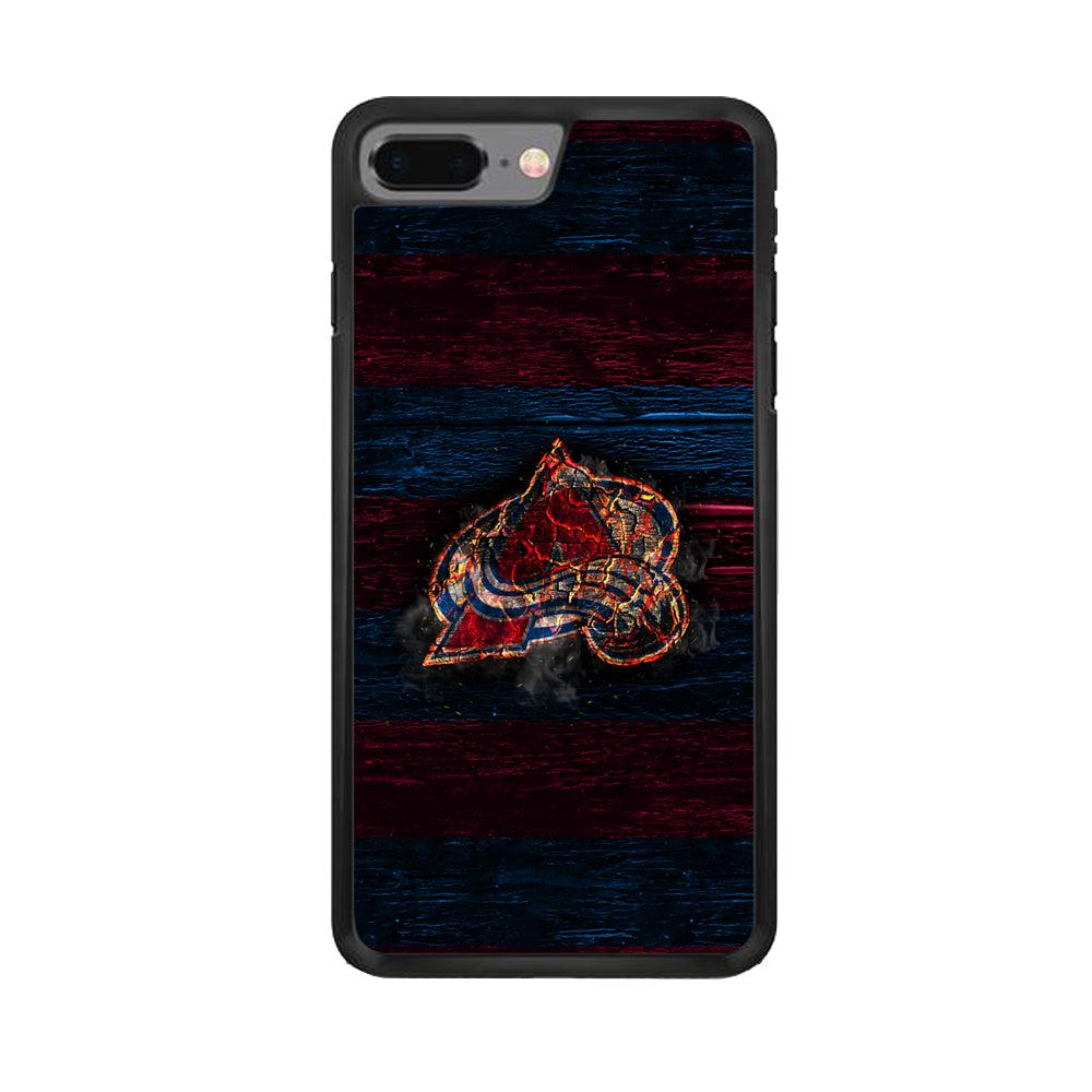 Hockey Colorado Avalanche NHL 002 iPhone 8 Plus Case-Rubber / Black (2D Case)-Xtracase
