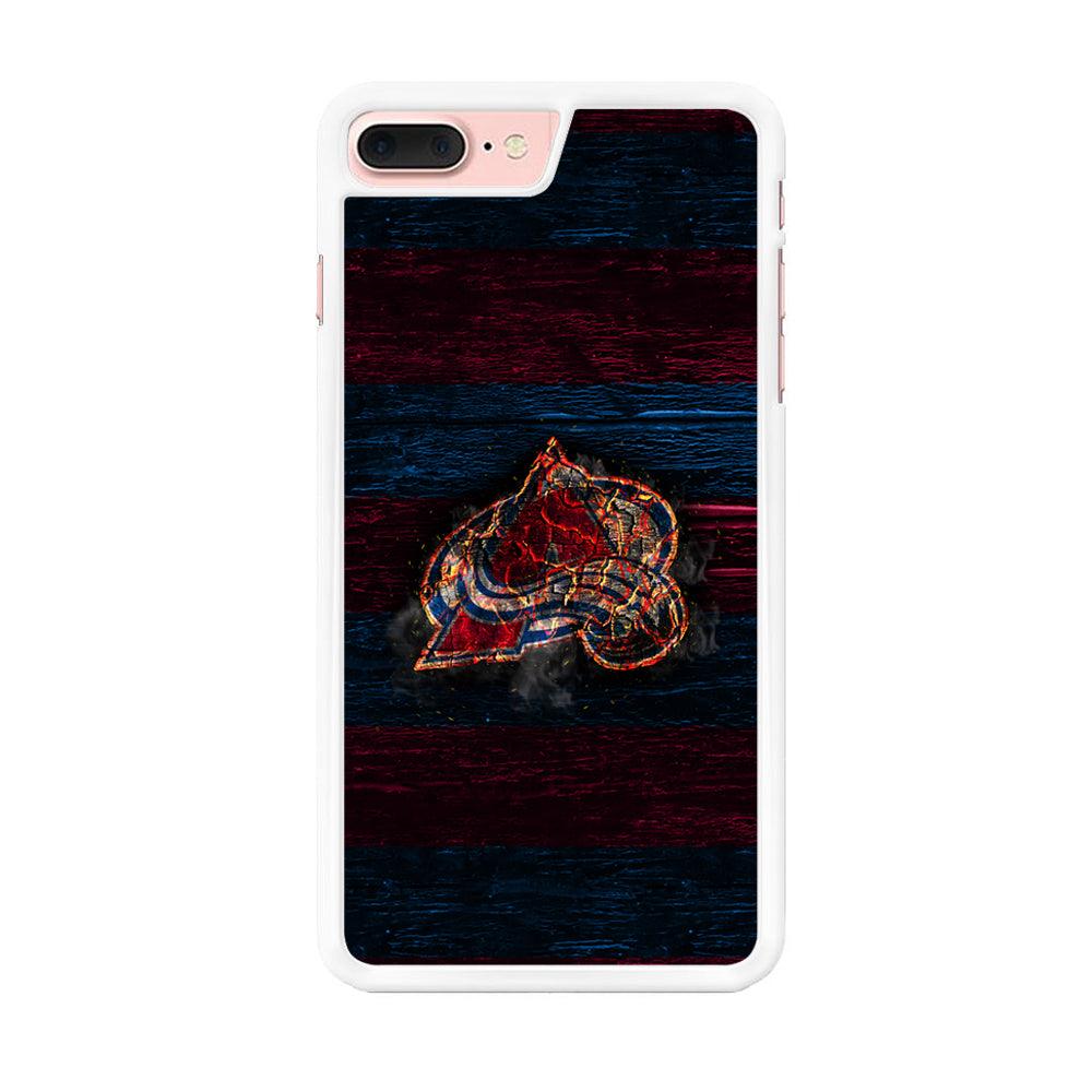 Hockey Colorado Avalanche NHL 002 iPhone 8 Plus Case-Rubber / White (2D Case)-Xtracase