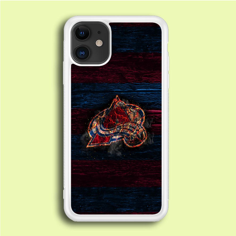 Hockey Colorado Avalanche NHL 002 iPhone 12 Mini Case-Rubber / White (2D Case)-Xtracase