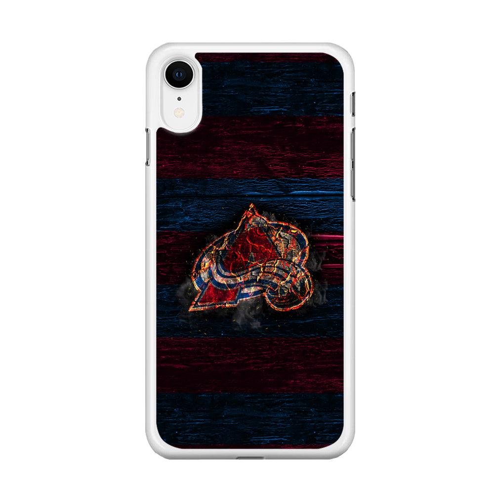 Hockey Colorado Avalanche NHL 002 iPhone XR Case-Rubber / White (2D Case)-Xtracase