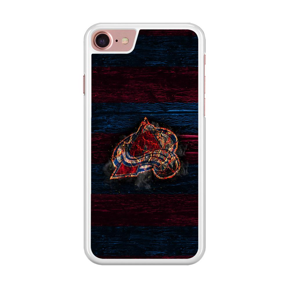 Hockey Colorado Avalanche NHL 002 iPhone SE 2020 Case-Rubber / White (2D Case)-Xtracase