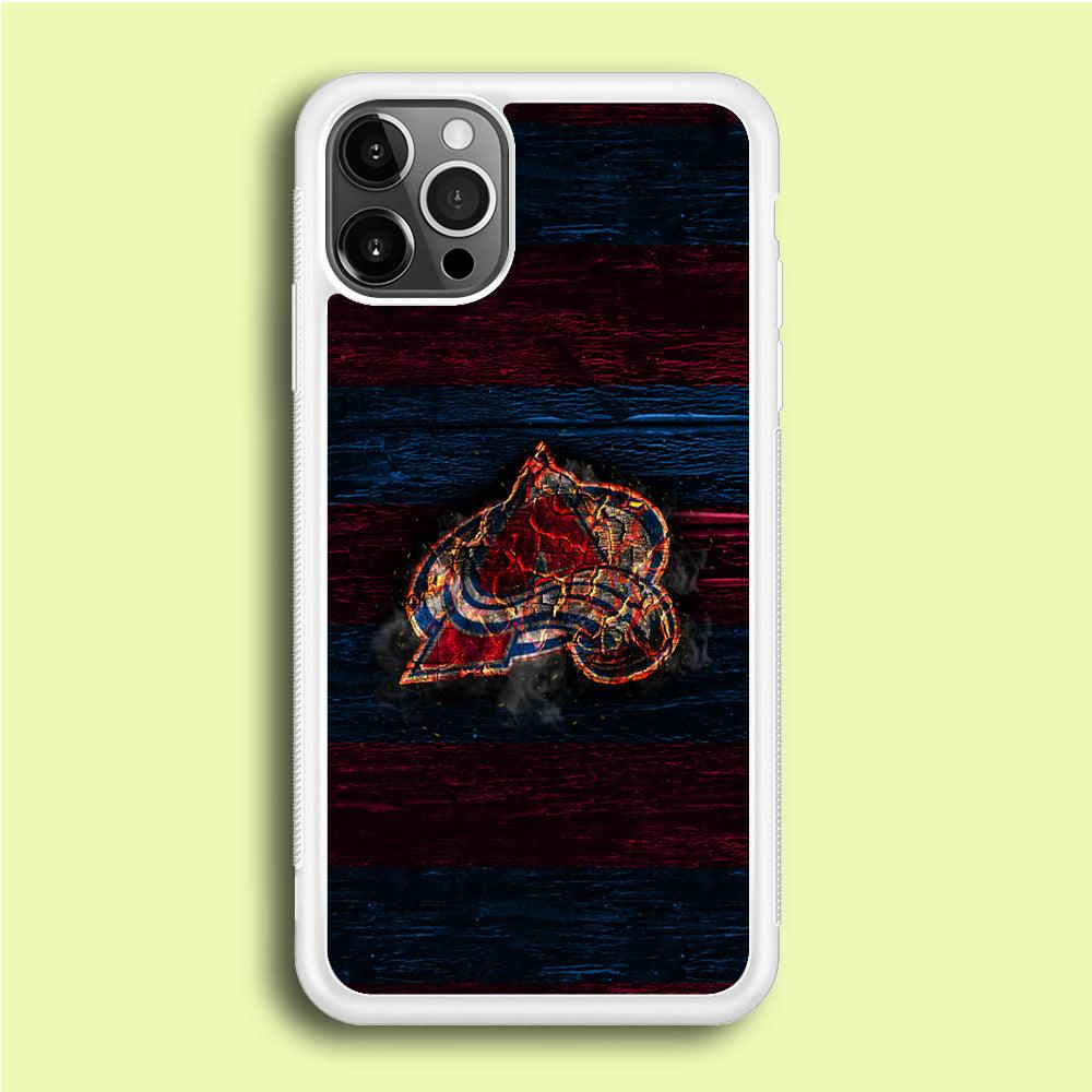 Hockey Colorado Avalanche NHL 002 iPhone 12 Pro Case-Rubber / White (2D Case)-Xtracase