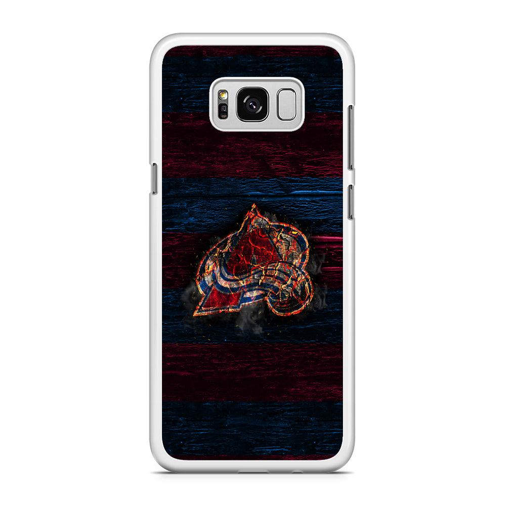 Hockey Colorado Avalanche NHL 002 Samsung Galaxy S8 Case-Rubber / White (2D Case)-Xtracase