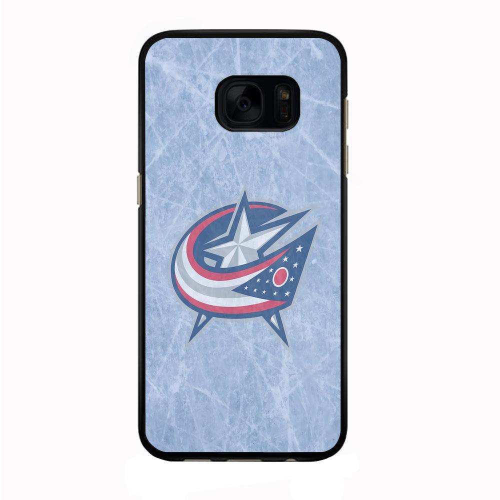 Hockey Columbus Blue Jackets NHL 001 Samsung Galaxy S7 Edge Case-Rubber / Black (2D Case)-Xtracase