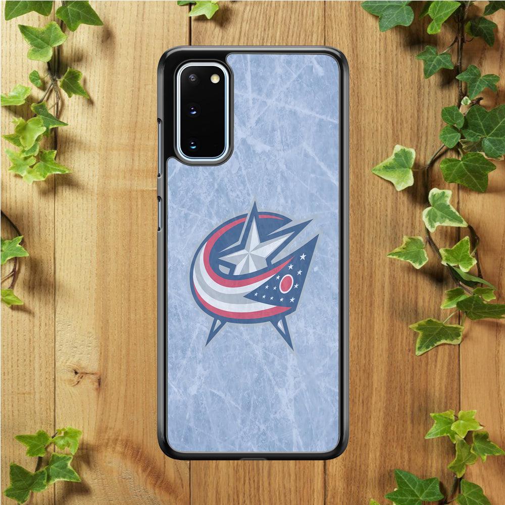 Hockey Columbus Blue Jackets NHL 001 Samsung Galaxy S20 Case-Rubber / White (2D Case)-Xtracase