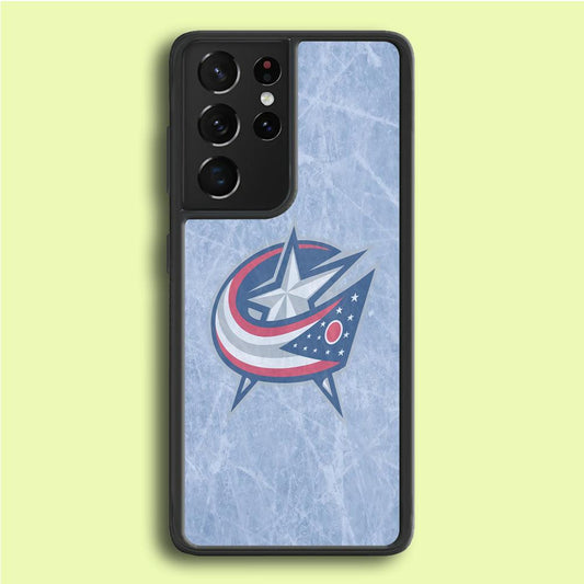 Hockey Columbus Blue Jackets NHL 001 Samsung Galaxy S21 Ultra Case-Rubber / Black (2D Case)-Xtracase