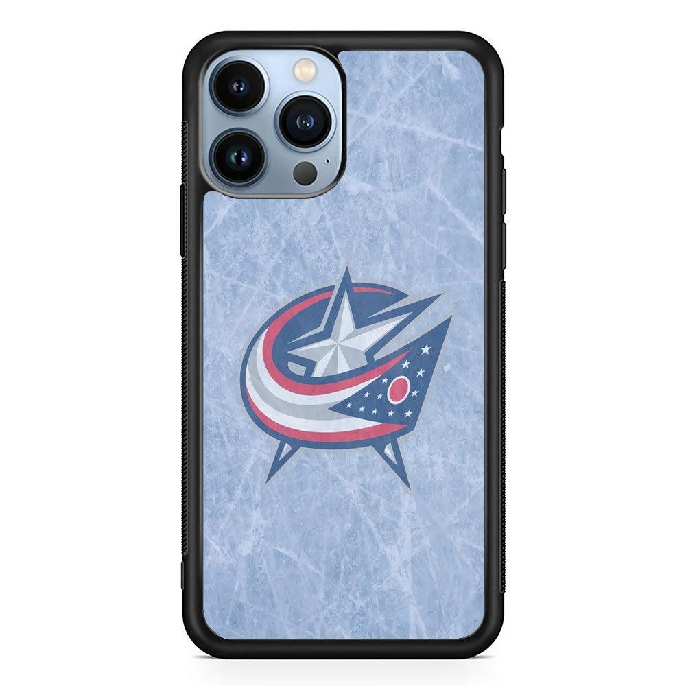 Hockey Columbus Blue Jackets NHL 001 iPhone 13 Pro Max Case-Rubber / Black (2D Case)-Xtracase