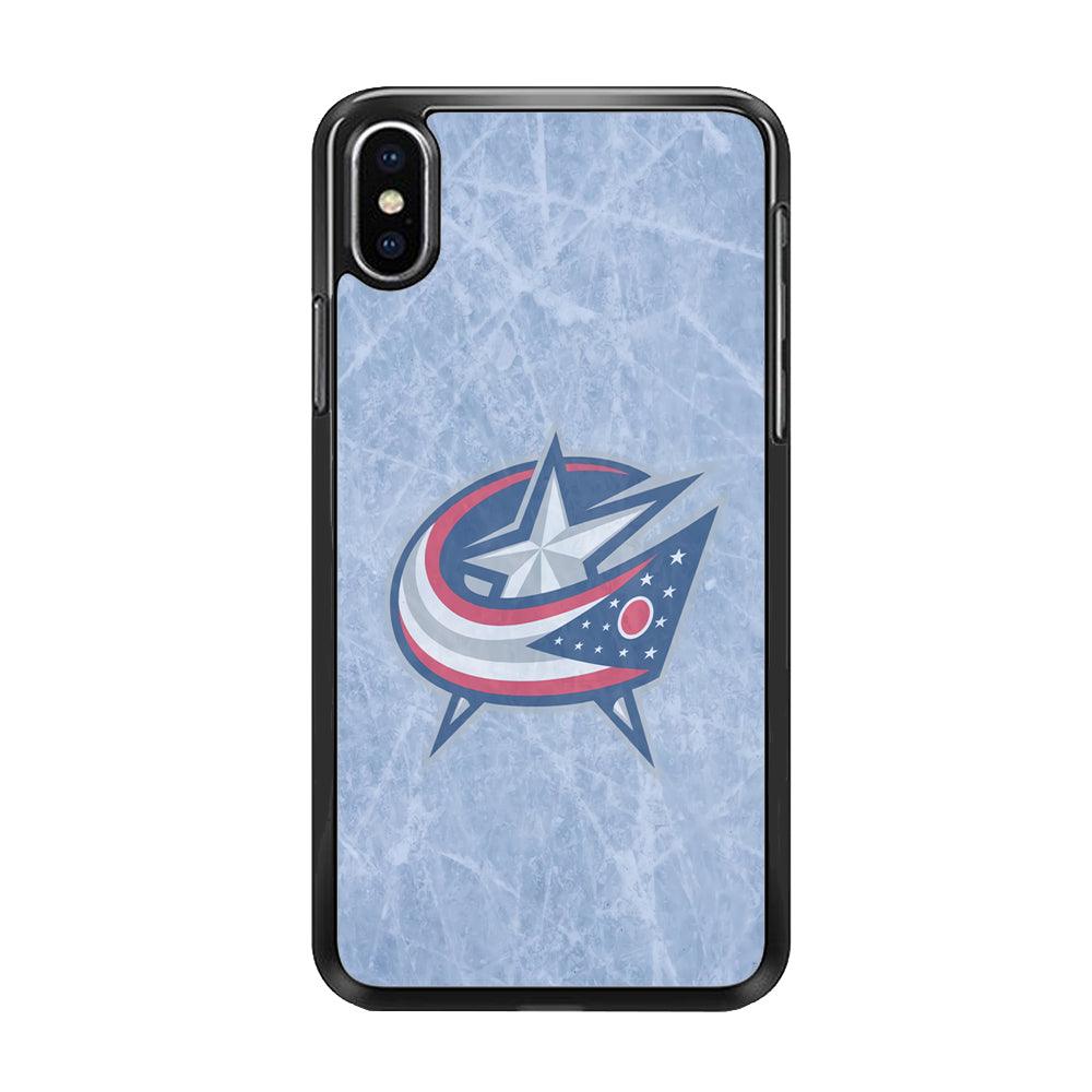 Hockey Columbus Blue Jackets NHL 001 iPhone Xs Max Case-Rubber / Black (2D Case)-Xtracase