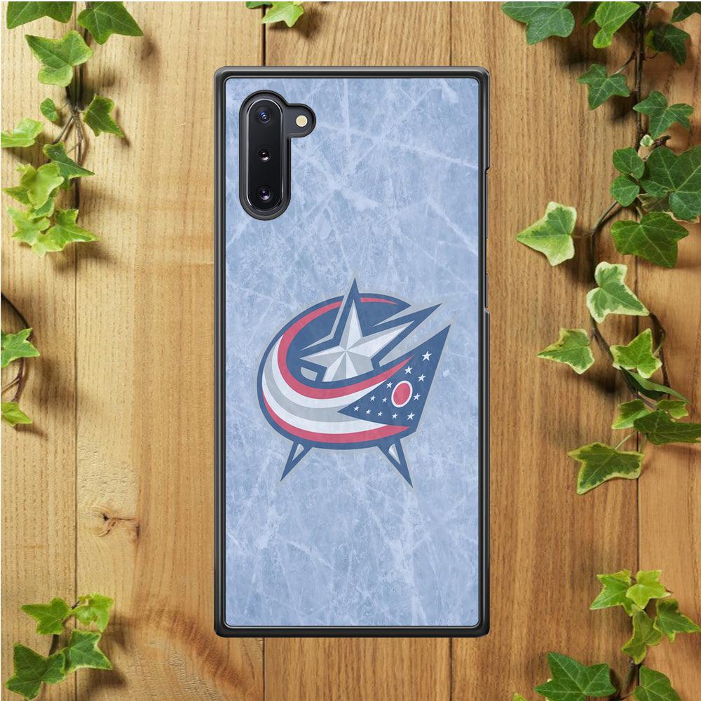 Hockey Columbus Blue Jackets NHL 001 Samsung Galaxy Note 10 Case-Rubber / White (2D Case)-Xtracase